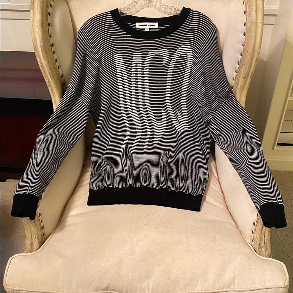 S/M Alexander McQueen MCQ striped logo sweater